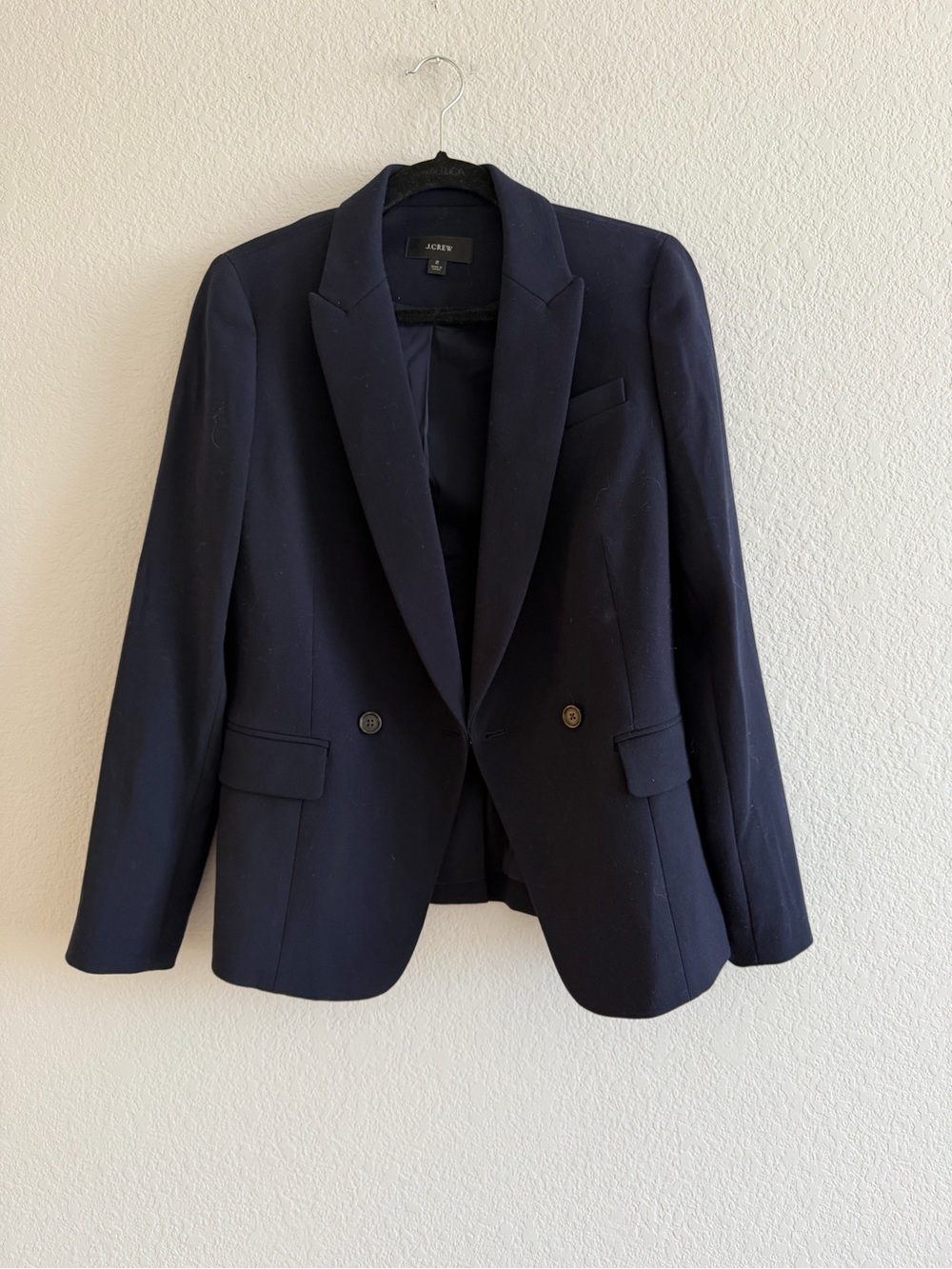 J.Crew Lady Blazer Jacket Womens 6 Navy Blue Four Season Stretch BA488 NEW